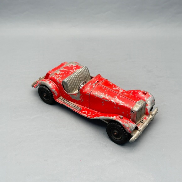 Hubley Kiddle Other - Vintage 1950's HUBLEY KIDDIE MG Type Sports Car 8.75" Red Diecast Toy